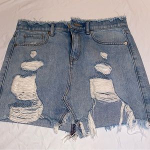 Express Light Denim Skirt